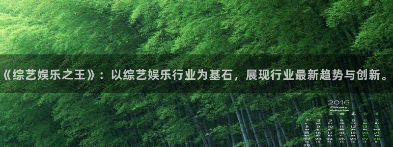 bbin视讯app：《综艺娱乐之王》：以综艺娱乐行业为基石，展现行业最新趋势与创新。